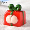 5pcs Christmas Micro Landscape Snowscape Decoration Accessories Christmas Resin Ornament, Style: No.10 Ass Red Green Gift Box