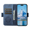 For iPhone 14 Plus Suteni J07 Multi-functional Horizontal MagSafe Denim Leather Phone Case(Blue)
