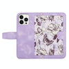 For iPhone 14 Pro Max Floral Pattern Leather Phone Case with Lanyard(Light Purple)
