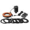 Circular LED Flash Light with 48 LED Lights & 6 Adapter Rings(49mm/52mm/55mm/58mm/62mm/67mm) for Macro Lens(Orange)