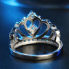Princess Queen Crown-shaped Platinum Plated Zircon Ring, US Size: 5, Diameter: 15.7mm, Perimeter: 49.3mm(Silver)