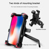 Electric Bicycle Mobile Phone Holder Can Be Rotated 360-degree Mobile Phone Holder Four-way Adjustment Bracket for Motorcycle, Style:Handlebars(Black)