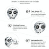 Skull Shape S925 Sterling Silver Stud Earrings Zircon Earrings