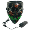 Halloween Festival Party X Face Seam Mouth Two Color LED Luminescence Mask(Blue Green)