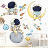 2pcs /Set 30x90cm Children Room Astronaut Wall Stickers Kindergarten Cosmic Stars Cartoon Background Wallpaper