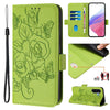 For Samsung Galaxy A56 5G Embossed Rose RFID Anti-theft Leather Phone Case(Green)