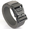 Outdoor Casual Lightning Buckle Men Elastic Belt, Length: 125cm(Twill Gray)