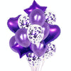 1 Set 18 Inch Aluminum Pearl Sequins Balloon Set Party Decoration Holiday Decoration(Purple)