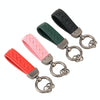 Car Metal + Braided Leather Key Ring Keychain (Pink)