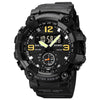 SKMEI 1965 Stainless Steel Buckle PU Strap Waterproof Electronic Watch(Black)
