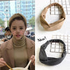 Women Temperament Knitting Cross Shape Hair Band(Khaki)
