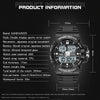 SANDA 6025 Dual Time Digital Display Luminous Calendar Waterproof Multifunctional Men Sports Quartz Watch(All Black)