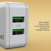 LDNIO A2201 2.4A Dual USB Charging Head Travel Direct Charge Mobile Phone Adapter Charger With 8 Pin Data Cable (US Plug)