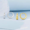 S925 Sterling Silver Electroplated Hoop Earrings