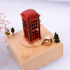 Telephone Booth Shape Home Decor Originality  Wooden Musical  Boxes
