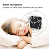 Solid Wood Silent Snooze Alarm Clock with Pointer(Square Dark)