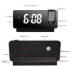 S282 Colorful Font Mute Electronic Digital Clock Mirror Projection Alarm Clock(Black Shell)