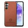 For Samsung Galaxy A55 5G Twill Fabric Leather Skin Back Phone Case(Brown)