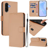 For Samsung Galaxy A56 5G Skin Feel Solid Color Leather Phone Case with Lanyard(Nude)