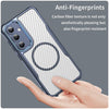 For Samsung Galaxy S24 5G Carbon Fiber Texture MagSafe Translucent Phone Case(Blue)