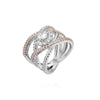 Rose Gold-plated Color Separation Ring Creative Cross Zircon Engagement Ring(10)