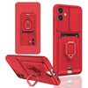 For Samsung Galaxy A06 Sliding Camshield Magnetic Card Holder Silicone Phone Case(Red)