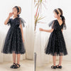 A22101 Girls Summer Star Mesh Princess Dress, Appropriate Height:130cm(Black)