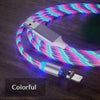 USB to 8 Pin Magnetic Suction Colorful Streamer Mobile Phone Charging  Cable, Length: 1m(Color Light)