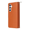 For Samsung Galaxy A35 Nine-card Slots Zipper Wallet Bag Leather Phone Case(Brown)