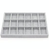 18 Grids Flannelette Bracelet Ring Necklace Display Rack Jewelry Storage Tray
