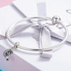 S925 Sterling Silver Heart-shaped Bright Starry Sky Platinum Plated Pendant DIY Bracelet Accessories
