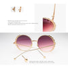Women Sunglasses Metal Round Frame Pearl Embellished Sunglasses(Pink Frame Pink Lens)