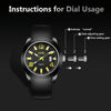 addies MY-1601 Luminous Version Silicone Watchstrap Quartz Watch, Support Calendar, Size:L(Gray)