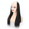 Wig Half Headgear Long Straight Hair U-Shaped Wig Headgear, Colour: 4.US-2# Natural Black