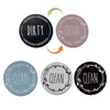 Dishwasher Round Magnet Clean Dirty Sign Double-Sided Dishwasher Magnet Cover(Gray Pink)