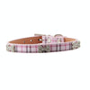 Pink PU Leather Dog Collar with Bones, Size L (2.5x51cm)