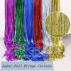 2 PCS Laser Rain Tinsel Foil Curtain Birthday Party Decoration Tassel Wall,Size:1x1m(Purple)