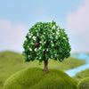 5pcs Micro Landscape Ornaments Simulated Christmas Trees Succulent Accessories Materials, Style: White Flowers Green Background