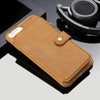 For iPhone 7 Plus / 8 Plus Zipper Shockproof Protective Case with Card Slots & Bracket & Photo Holder & Wallet Function(Brown)