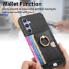 For Samsung Galaxy F15 / M15 Retro Cross Leather Ring Side Insert Card Bag MagSafe Phone Case(Black)