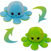 Flipped Octopus Doll Double-Sided Flipping Doll Plush Toy(Light Blue + Green)
