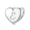 S925 Sterling Silver Platinum-plated Love Letters DIY Beads(E)