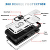 For Samsung Galaxy S25 5G Sliding Camshield TPU Hybrid PC Phone Case with Holder(White+Black)