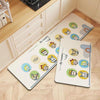 40 x 60cm+40 x 120cm 2pcs / Set Household Kitchen Oil-Absorbing Cartoon Pad Bathroom Non-Slip Quick-Drying Mat(Happy candy)