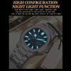 BINBOND B1885 30m Waterproof Retro Luminous Square Men Quartz Watch, Color: White Steel-Black