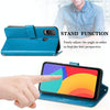 For Alcatel 1L 2021 Four-leaf Clasp Embossed Buckle Mobile Phone Protection Leather Case with Lanyard & Card Slot & Wallet & Bracket Function(Blue)