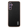 For Samsung Galaxy A16 5G AZNS Electroplated Edge Carbon Fiber Texture Phone Case(Black)