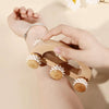 Wooden Manual Convenient Arch Bridge Muscle Health Care 6-Wheel Massager(13x6.5x6cm)