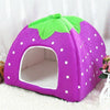 Foldable Strawberry Pet Bed, Large Purple - Cat & Small Dog House