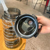 GYBL4503 2000ml Large-capacity Outdoor Sports Water Bottle with Straw, Spec: Black+3D Stickers